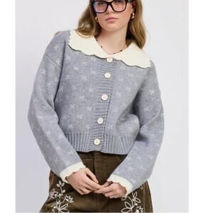Jacquie the Label Georgia Contrast Collar Cardigan